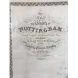 A scarce large-scale map of Nottingham by George Sanderson, engraved by J. & C. Walker, published 15