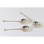 Set of three silver spoons, Sheffield hallmarks, 2 from 1927/8 and 1 for 1924/5, Cooper Brothers Ltd