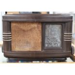 A German made Bakelite Wireless Commercial set, Art Deco style, 26 x 17 x 14 cms approx