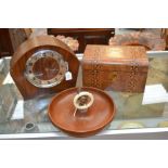 ***MANTLE CLOCK HAS BEEN WITHDRAWN FROM THIS LOT*** A late 19th Century walnut box with inlaid