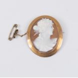 Victorian 9ct gold set Cameo brooch (1)