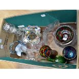 Assorted 20th Century Continental and British glass ware including Murano baskets A/F
