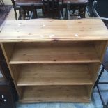 A 20th Century pine three tier bookcase.