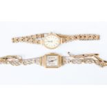 A 9ct gold Benson ladies wristwatch circa 1950's, bracelet links along with a Rotary ladies 9ct gold