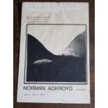 Norman Ackroyd, original exhibition poster, Aquatints: Klein-Vogel Gallery, Michigan, April 6 -