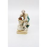 A Derby figure of Shakespeare circa 1785 - 1825. Pseudo blue crossed sword mark. Size 25cm. high.