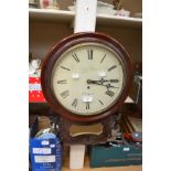 A 19th Century R.J. Stewart of Newport drop dial wall clock, painted dial, with a presentation