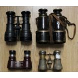 A collection of early 20th Century binoculars and theatre glasses