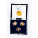 Three half Sovereigns dated 1982, 1983, 1984 cased