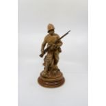 Doulton Lambeth salt-glazed stoneware model of Boer War Soldier, circa 1901, modelled by John Broad,
