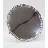 Silver salver standing on four feet, Birmingham 1931, Baker Brothers Silver Ltd, weight approx