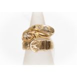 An 18ct gold and diamond claw set dress ring, set to the centre with an old cut diamond, size I1/