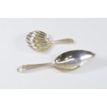 Two Silver Caddy Spoons, one shell shape London 1796, the other London 1803, Thomas Wallis