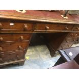 A Victorian mahogany twin pedestal desk