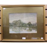 George Bailey, Derby artist and illustrator of books, The Derwent and Breadsall Meads, signed lr,