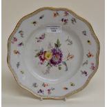 Early 20th Century hand painted Meissen plate impressed number on back 1218