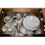 A Royal Doulton bone china six piece dinner service, Westfield TC1081, comprising; dinner plates,