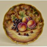 Royal Worcester hand painted fruits plate 27 cms approx