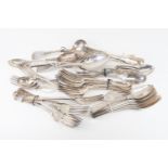 A quantity of assorted pieces of silver flat ware comprising assorted forks and spoons, to include