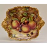 Royal Worcester hand painted fruits Tazza/comport approx 28cmsCONDITION:No cracks or crazing and