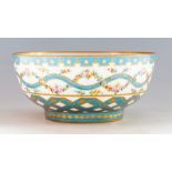 A Sevres porcelain bowl, early 20th Century, the frieze decorated with floral swags and a bleu