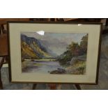 A Michael Crawley Ullswater signed watercolour, titled at verso, 24cm x 37cm
