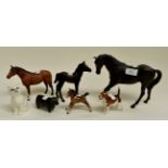 Collection of Beswick horses and other animals