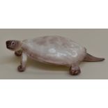 A Royal Worcester netsuke modelled as a tortoise, green stamp & numbered 2604, dated circa 1918,