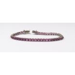 A pink tourmaline silver bracelet