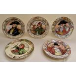 Royal Doulton ornamental plates depicting various professions including The Mayor, The Huntingman,
