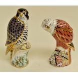 A Royal Crown Derby Peregrine Falcon paperweight and a Red Kite paperweight (both second quality)