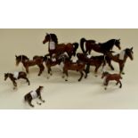 A collection of John Beswick horses (Q)
