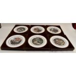 A set of six Royal Worcester King Arthur plates, boxed, privately commissioned by The
