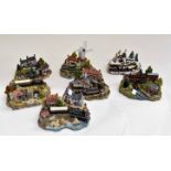 A collection of Danbury Mint cast resin static railway scenes all by Jane Hart including; The