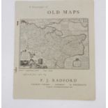 A catalogue of old maps offered for sale by P J Radford  c1930s, and a map of Huntingdonshire