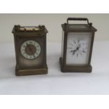 Two early 20th Century carriage clocks brass cases A/F