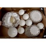 An Aynsley China A3016 pattern part tea set including 12 cups, 12 saucers, 11 plates, milk jug,