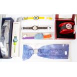 A collection of seven vintage Swatch watches, three skin Altitude, Fury stroke me and Foulard