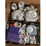 Collection of Aynsley Midwinter Royal Crown Derby Posie pattern, Wedgwood etc, two boxes approx