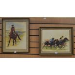 Two William Nassall oil on board horse racing studies