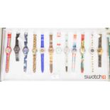 A collection of twelve Swatch watches to include Empire State Building 1999 GK309, White Wedding