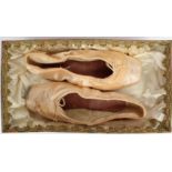 A pair of worn Darcey Bussell ballet shoes, signed with accompanying paperwork and provenance.