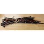 Nine various walking sticks/canes (9)