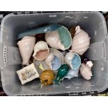 Assorted Poole Pottery shell shaped pieces and others A/F