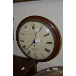 A 19th Century Trist of Brixham circular wall timepiece, painted dial with Roman numerals, single