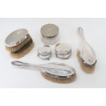 Birmingham silver ladies dressing table items including, two clothes brushes, two long handled