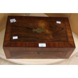 Mahogany 19th Century writing slope box with campaign handles