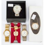 A collection of gents and ladies watches to include a gents gold plated Seiko, and Sekonda, a