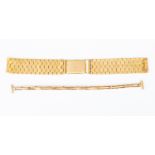 A ladies 9ct watch bracelet, total gross weight approx 8gms, along with a gents yellow metal