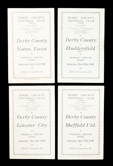 Derby County: A collection of four Derby County home programmes: v. Nottingham Forest, 2/9/1944, v